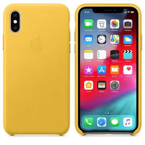 Чехол накладка на iPhone XS Max Leather Case spring yellow: фото 2 - UkrApple
