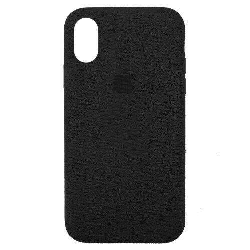 Чехол накладка для iPhone XS Max Alcantara Full black - UkrApple