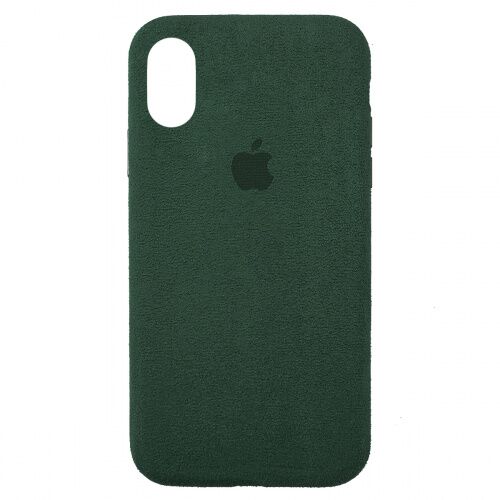 Чехол накладка для iPhone XS Max Alcantara Full forest green - UkrApple