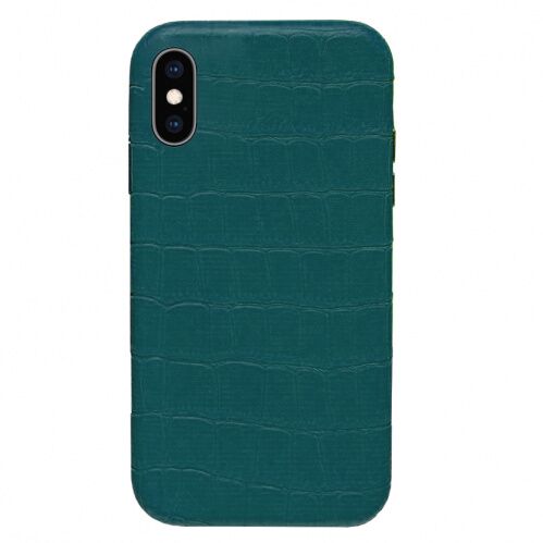 Чехол накладка xCase для iPhone XS Max Leather Case Full Crocodile Forest Green - UkrApple