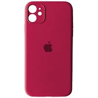 Чохол накладка xCase для iPhone 12 Mini Silicone Case Full Camera Rose red