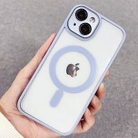 Чохол iPhone 14 Crystal Case Full Camera with MagSafe blue
