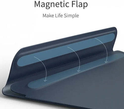 Папка конверт Wiwu Skin Pro2 Leather для MacBook 15,4'' gray: фото 12 - UkrApple