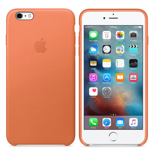 Чехол накладка на iPhone 6 Plus/6s Plus Leather Case оранжевый: фото 2 - UkrApple