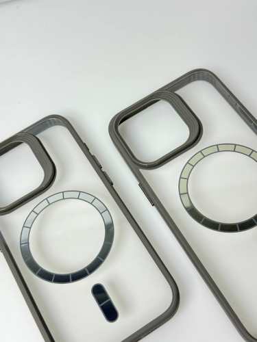 Чохол iPhone 15 Pro Max Crystal Case with MagSafe Mirror gray : фото 6 - UkrApple