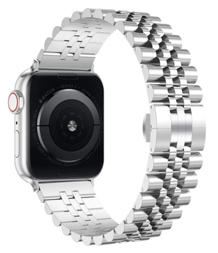 Ремінець для Apple Watch 42/44/45/49 mm Metall New 5-bead silver - UkrApple