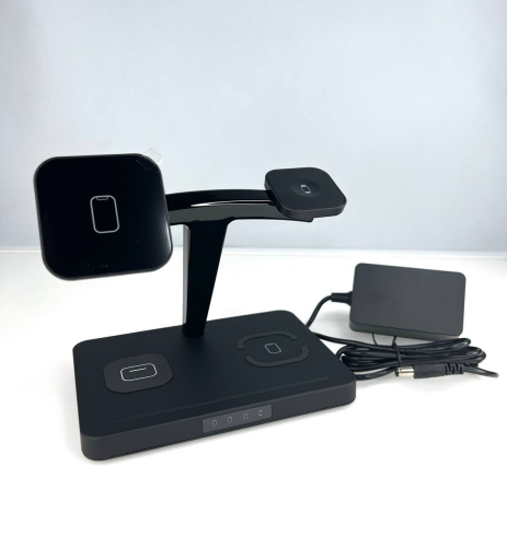Бездротова зарядка стенд Smart 4 in 1 Z9A Fast 15W black : фото 4 - UkrApple