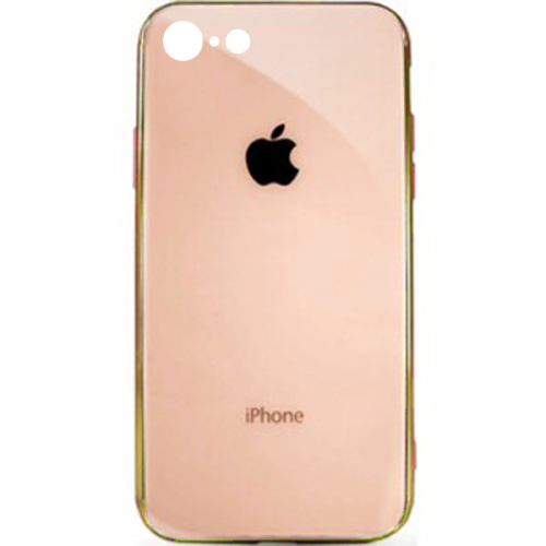 Чехол накладка xCase на iPhone 7/8/SE 2020 Glass Case Logo Metallic gold - UkrApple