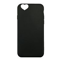 Чехол накладка на iPhone 6/6s черный с вырезом под сердце, плотный силикон