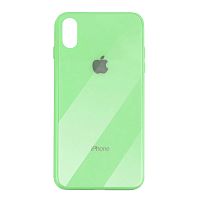 Чехол накладка xCase на iPhone XS Max Glass Case Logo green