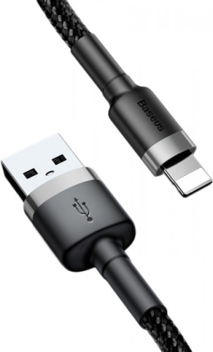 USB кабель Lightning 200cm Baseus Cafule 1.5A black gray: фото 2 - UkrApple
