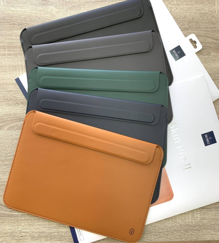 Папка конверт Wiwu Skin Pro2 Leather для MacBook 15,4'' green: фото 12 - UkrApple