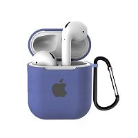 Чехол для AirPods/AirPods 2 silicone case with Apple Lavender grey