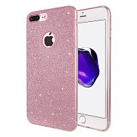 Чехол накладка на iPhone 6/6s силикон, отверстие для яблока, розовый