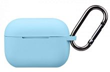 Чехол для AirPods PRO silicone case sky blue с карабином