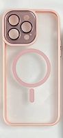 Чохол iPhone 13 Pro Max Crystal Case Full Camera with MagSafe pink