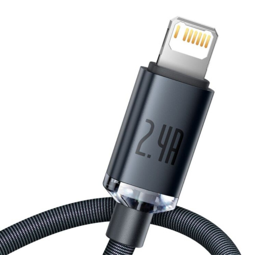 USB кабель Lightning 120cm Baseus Crystal Shine 2.4A black: фото 3 - UkrApple