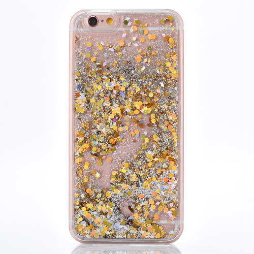 Чехол накладка для iPhone 7/8 с плавающими золотистыми блестками, пластик - UkrApple