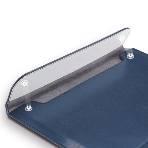 Папка конверт для MacBook Leather standing pouch 13'' dark blue: фото 3 - UkrApple