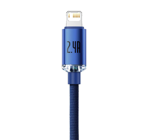 USB кабель Lightning 200cm Baseus Crystal Shine 2.4A blue: фото 3 - UkrApple