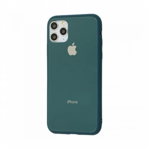Чохол iPhone 11 Pro Glass Pastel color Logo pine green - UkrApple