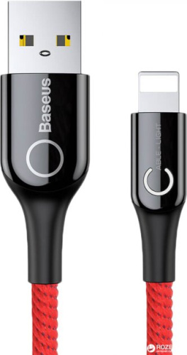 USB кабель Lightning 100cm Baseus C shaped Power-off 2.4A red - UkrApple