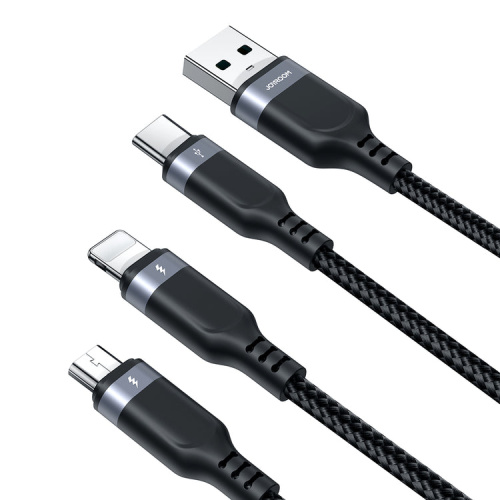 USB кабель 120cm JoyRoom 3 in 1 Speedy 30W black A21 SA21-1T3: фото 4 - UkrApple