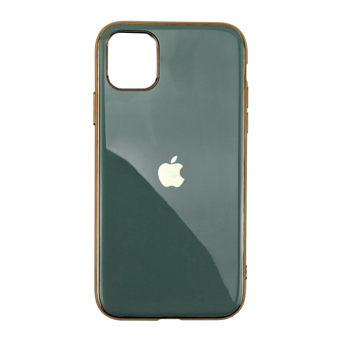 Чохол накладка xCase на iPhone 11 Pro Max Glass Silicone Case Logo forest green - UkrApple