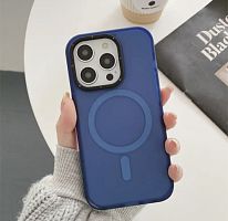 Чохол iPhone 12 Pro Max Frosted with MagSafe dark blue
