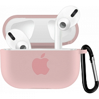 Чехол для AirPods PRO silicone case with Apple Pink
