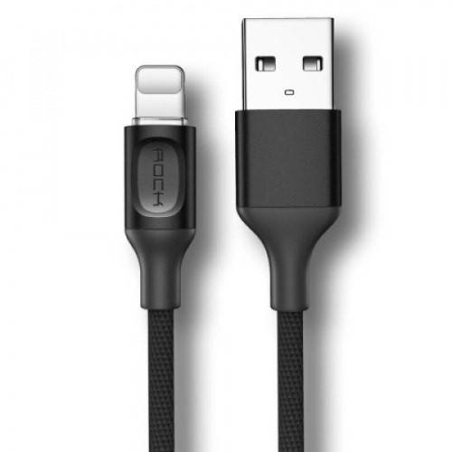 USB кабель Lightning 100cm ROCK Metal auto disconnect black - UkrApple