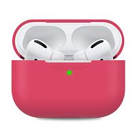 Чехол для AirPods PRO Silicone case Full Rose red
