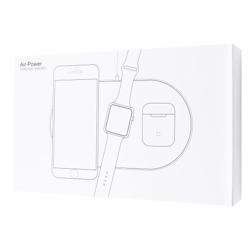 Бездротова зарядка стенд Wireless Charger AirPower 3in1 (Phone+Apple Watch+AirPods) White: фото 2 - UkrApple