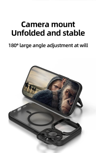 Чохол iPhone 15 Plus Stand Camera with MagSafe black : фото 6 - UkrApple