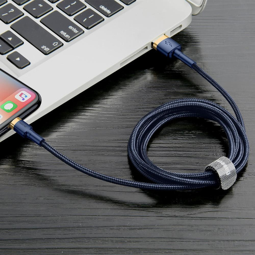 USB кабель Baseus Cafule Lightning  2.4A (100cm) Blue-Gold: фото 4 - UkrApple