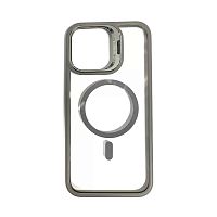 Чохол iPhone 15 Pro Max Crystal Stand Camera with MagSafe gray