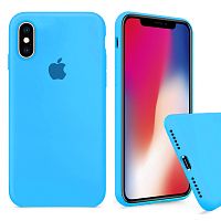 Чехол накладка xCase для iPhone X/XS Silicone Case Full голубой