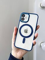 Чохол iPhone 14 Crystal Case with MagSafe blue