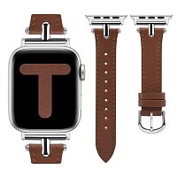 Ремінець для Apple Watch 42/44/45/49 mm Leather dark brown