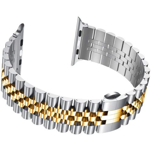 Ремінець для Apple Watch 38/40/41 mm Metall New 5-bead silver gold: фото 4 - UkrApple