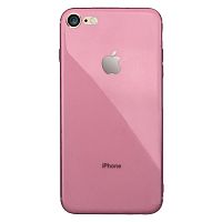Чехол накладка xCase на iPhone 6/6s Glass Silicone Case Logo pink