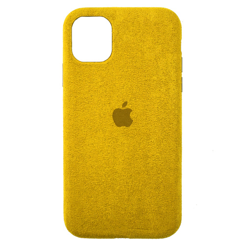 Чохол накладка для iPhone 11 Pro Max Alcantara Full yellow - UkrApple
