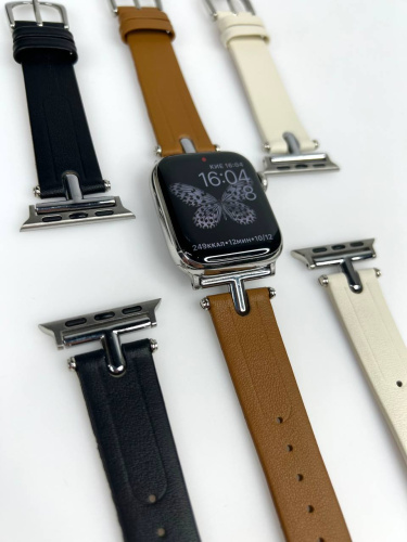 Ремінець для Apple Watch 42/44/45/49 mm Leather black: фото 3 - UkrApple