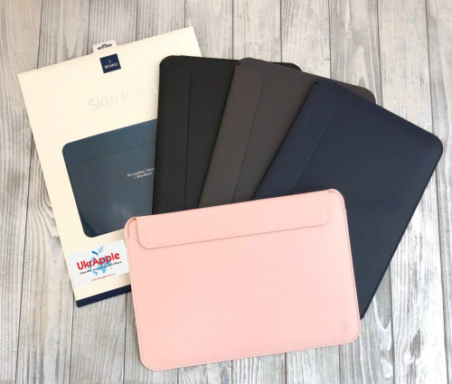 Папка конверт Wiwu Skin Pro2 Leather для MacBook Air/Pro 13'' (2018-2020) pink: фото 5 - UkrApple