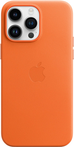 Чохол iPhone 14 Pro Leather Case with MagSafe A orange: фото 2 - UkrApple