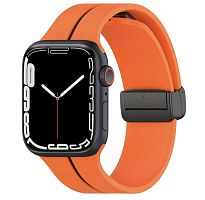 Ремінець для Apple Watch 42/44/45/49 mm New Silicone band orange black