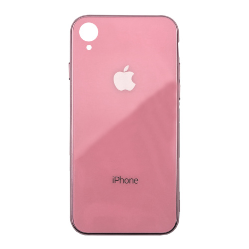 Чехол накладка xCase на iPhone XR Glass Case Logo Metallic pink - UkrApple