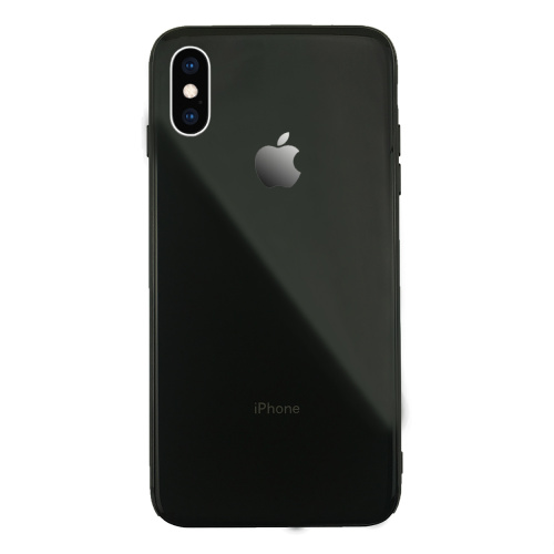 Чехол накладка xCase на iPhone XS Max Glass Silicone Case Logo black - UkrApple
