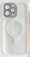 Чохол iPhone 15 Crystal Case Full Camera with MagSafe white 