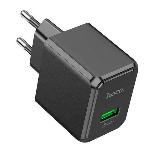 Мережева зарядка Hoco Ocean single USB 3A18W CS12A black - UkrApple